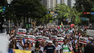 Manifestaciones en Caracas de los opositores a Maduro