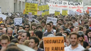 Imagen de archivo de una manifestación de jóvenes en Madrid reivindicando un futuro