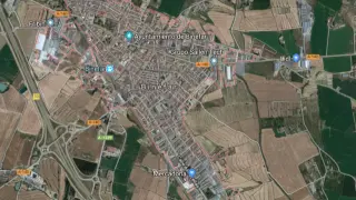Vista satélite de Binéfar.