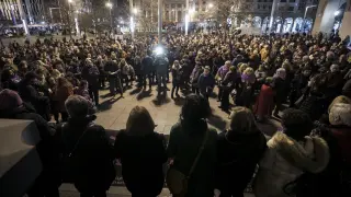 Concentración en Zaragoza contra la violencia machista.