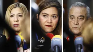 Mar Vaquero (PP), Susana Gaspar (C's) y Javier Sada (PSOE)