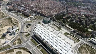 La estación Delicias, rodeada de solares objeto del convenio de Zaragoza Alta Velocidad