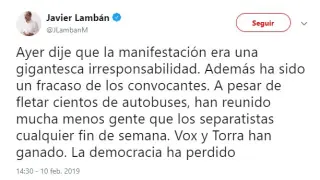Lambán y Echenique coinciden en calificar de "fracaso" la concentración en Madrid