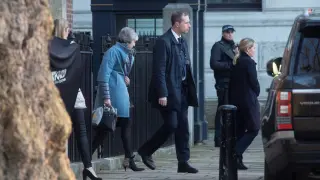 La primera ministra británica, Theresa May, este jueves en Londres.
