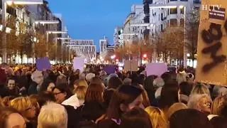 Miles de manifestantes han recorrido la capital aragonesa y coreado proclamas como: "Que viva la lucha de las mujeres", "Denuncia archivada, mujer asesinada", "Si no digo sí, también es no".