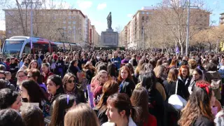 Manifestación de estudiantes por el 8M.