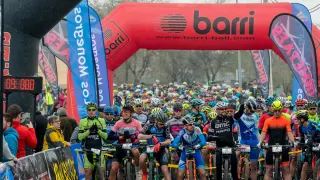 Una imagen de la Vuelta Aragón BTT.