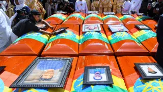 Funeral simbólico celebrado este domingo en memoria de las víctimas etíopes del Boeing 737 8 MAX.