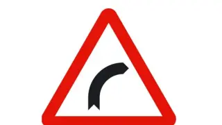 La señal que advierte de una curva peligrosa.