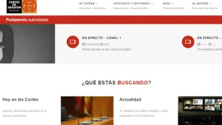 Página web de las Cortes de Aragón