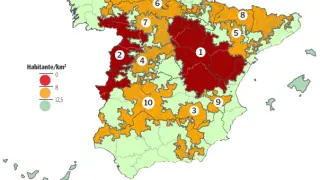 Áreas escasamente pobladas de España