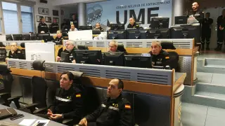 Segunda jornada del simulacro de la UME en el Pirineo.