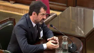 El comisario de los Mossos, Ferrán Gómez, durante su declaración en el Tribunal Supremo.