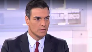 El presidente del Gobierno, Pedro Sánchez, en una entrevista en Telecinco.