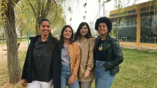Las promotoras del encuentro de mujeres creativas de Zaragoza.