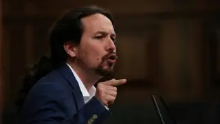 FILE PHOTO: Podemos (We Can) party leader Pablo Iglesias delivers a speech during a motion of no confidence debate at Parliament in Madrid, Spain, May 31, 2018. REUTERS/Susana Vera/File Photo [[[REUTERS VOCENTO]]] SPAIN-POLITICS/ELECTION-PODEMOS