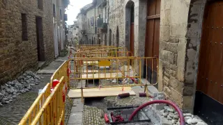 Obras en las calles del casco medieval.