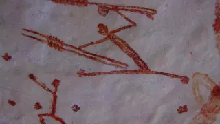 Cazadores representados en el arte rupestre.
