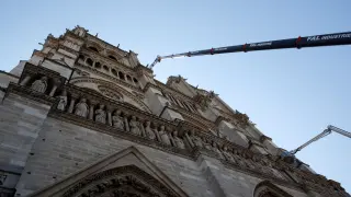 Trabajos en la fachada de la catedral
