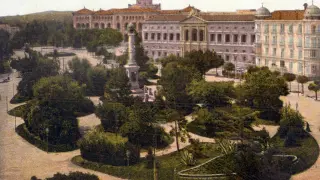 Postal plaza de Aragón en 1908