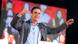 Pedro Sánchez, este miércoles en un mitin en Gijón.