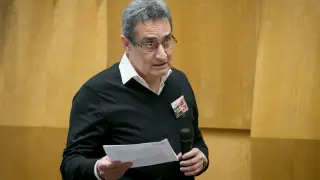 Julio Calvo, en una intervención en el pleno de Zaragoza en febrero