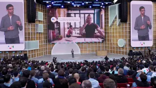 JGM11. CALIFORNIA (ESTADOS UNIDOS), 07/05/2019.- El director de Google, Sundar Pichai, ofrece un discurso durante la conferencia anual de la empresa con desarrolladores I/O, celebrada este martes en California (Estados Unidos). EFE/ John G. Mabanglo Conferencia anual de Google con desarrolladores I/O