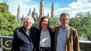 Javier Nart junto a los candidatos de Ciudadanos a la alcaldía de Zaragoza y el Gobierno de Aragón.