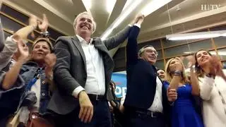 El candidato a la alcaldía de la capital aragonesa ha sido recibido entre aplausos junto al candidato al Gobierno de Aragón, Luis María Beamonte.