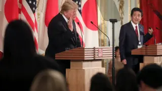 El presidente estadounidense Donald Trump, en rueda de prensa en Japón.