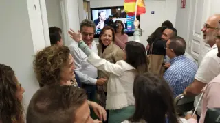 El candidato de Vox a la alcaldía de Zaragoza, Julio Calvo, ayer en la sede del partido