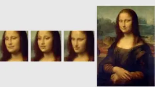 El cuadro de Leonardo, y varias imágenes de las desarrolladas por Samsung.