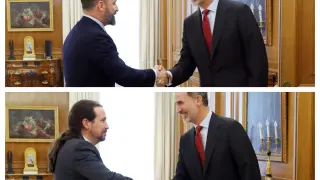 El Rey recibe a Santiago Abascal y Pablo Iglesias en las consultas de investidura