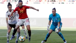 La jugadora española Nahikari García, en acción.