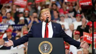 U.S. President Donald Trump speaks at a campaign kick off rally at the Amway Center in Orlando, Florida, U.S., June 18, 2019. REUTERS/Carlo Allegri [[[REUTERS VOCENTO]]] USA-ELECTION/TRUMP