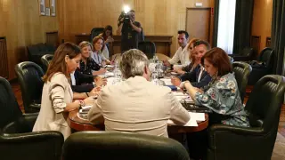 Primera reunión del gobierno de Zaragoza celebrada este miércoles.