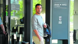 El futbolista Íñigo López, el pasado 30 de mayo tras declarar ante el juez Ángel de Pedro.