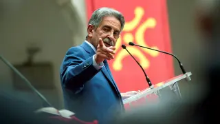 Miguel Ángel Revilla, este sábado en el acto de toma de posesión como presidente de Cantabria.