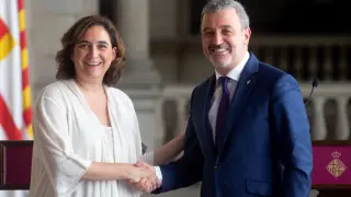 La alcaldesa de Barcelona Ada Colau y Jaume Collboni (PSC), llegan a un acuerdo para un gobierno de coalición en Barcelona