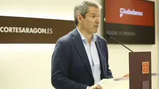 El portavoz de Ciudadanos en las Cortes de Aragón, Daniel Pérez Calvo.