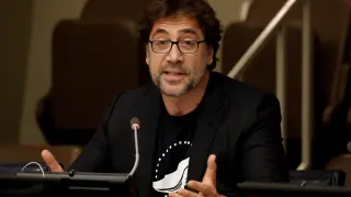 New York (United States), 19/08/2019.- Spanish actor Javier Bardem speaks at special event for a strong Global Ocean Treaty at United Nations headquarters in New York, New York, USA, 19 August 2019. (Estados Unidos, Nueva York) EFE/EPA/PETER FOLEY Javier Bardem speaks at the UN headquarters