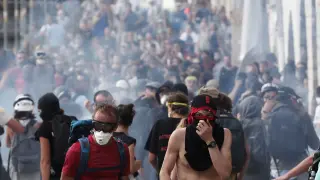 Las protestas se han sucedido estos días en diversas poblaciones del entorno de Biarritz