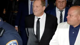 Harvey Weinstein a su salida de los juzgados de Nueva York.