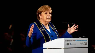Ángela Merkel este sábado.