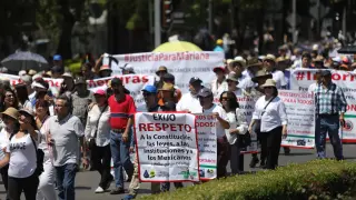 Manifestación en Ciudad de México contra el Gobierno de Manuel López Obrador.