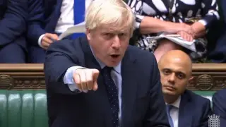 Johnson en el Parlamento británico.