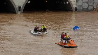 Efectivos de la UME de Zaragoza acuden a ayudar en la zona afectada por la DANA