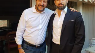El líder de Vox Santiago Abascal se ha reunido con el ex viceprimer ministro italiano Matteo Salvini.