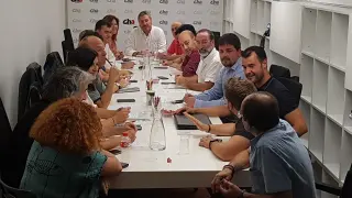 Reunión de la ejecutiva de CHA celebrada este lunes en Zaragoza