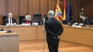 El acusado, este miércoles, en la Audiencia Provincial de Zaragoza.